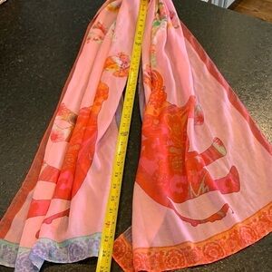 elephant scarf bold bright pink hues carnival circus jeweled animals marching